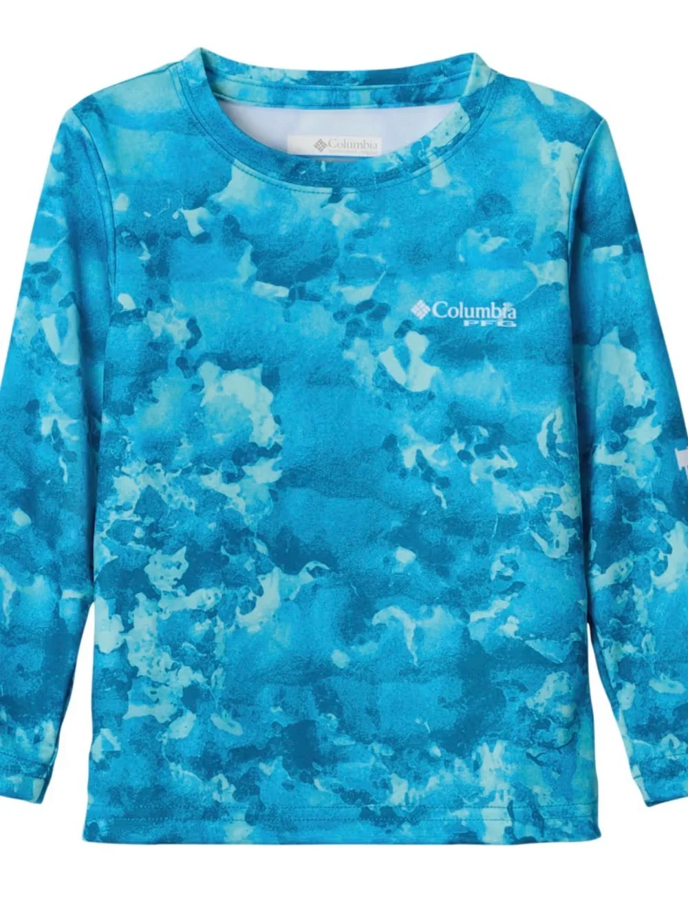 Columbia Kids Blue Aqua Tie-Dye Rashguard